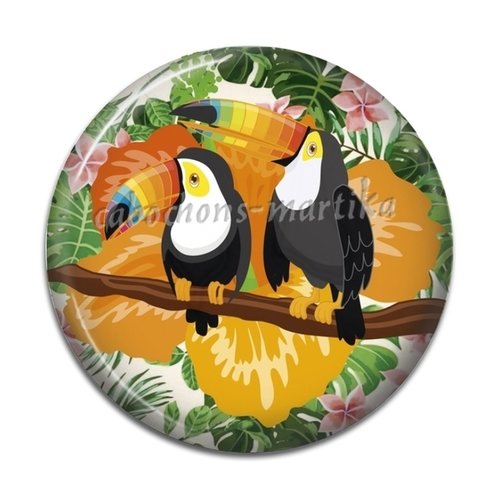 Cabochon toucan résine 25 mm 