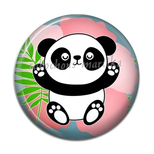 Cabochon panda, résine 25 mm 