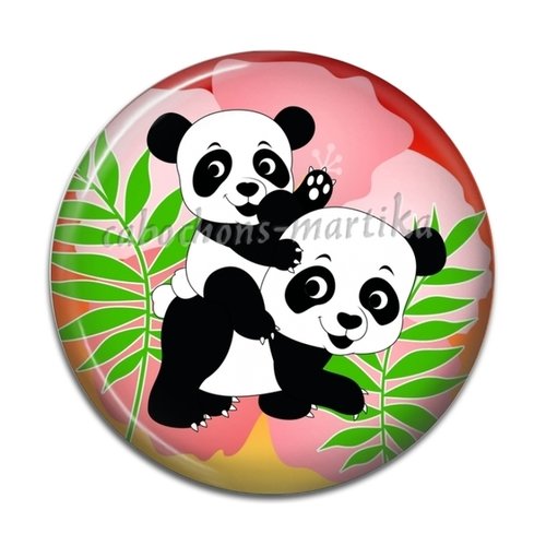 Cabochon panda, résine 20 mm 