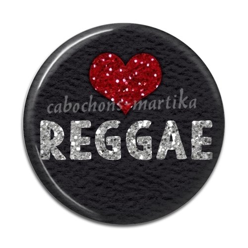 Cabochon reggae musique résine 25 mm