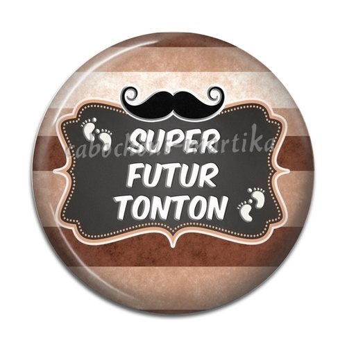 Cabochon tonton, super futur tonton, résine 25 mm
