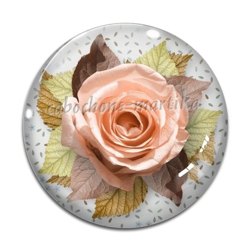 Cabochon fleur la rose résine 25 mm