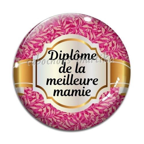 Cabochon diplôme de la meilleure mamie résine 25 mm