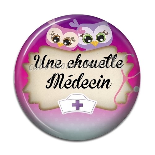 Cabochon une chouette médecin résine 25 mm