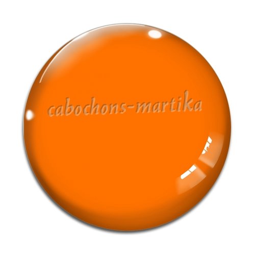 Cabochon orange, cabochon verre ou résine, plusieurs tailles