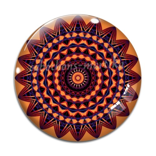 Cabochon mandala, cabochon verre ou résine plusieurs tailles