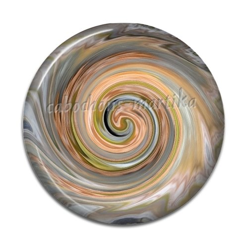 Cabochon spirale, résine ou verre, plusieurs tailles