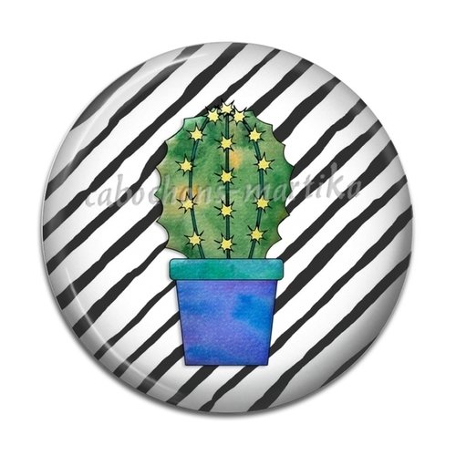Cabochon cactus, verre ou résine, plusieurs tailles