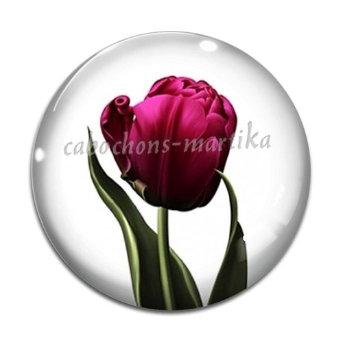 Cabochon tulipe, verre ou résine, plusieurs tailles