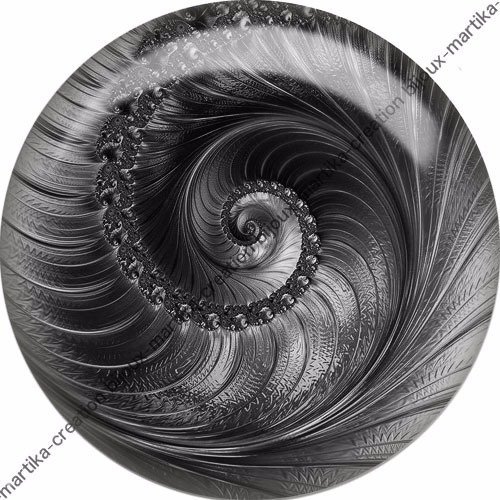 Cabochon spirale résine 25 mm fond gris