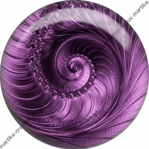 Cabochon spirale violet résine 25 mm