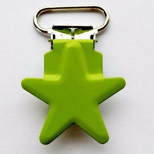 Pince clip tétine en métal forme étoile verte
