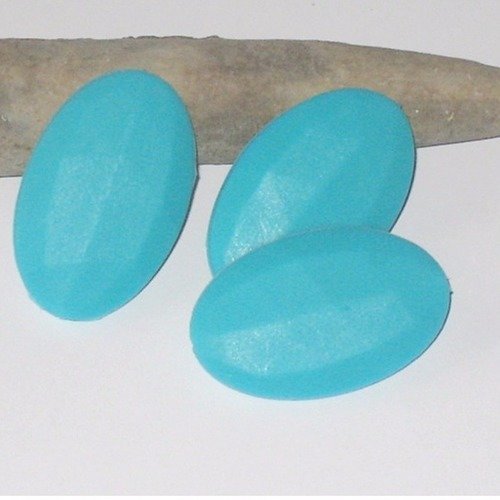 Perle silicone ovale plate turquoise