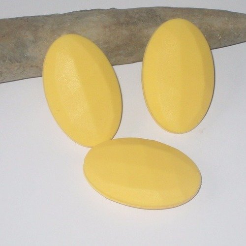 Perle silicone ovale plate jaune
