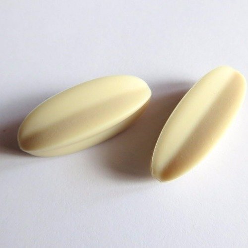 Perle silicone ovale striée beige