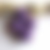 Perle en bois crochet coton violette 16 mm