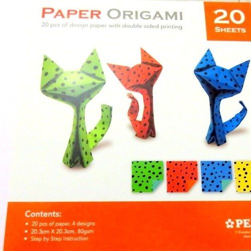 Papier origami modèle chat