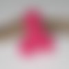 Perle en bois crochet coton rose fuchsia 16 mm
