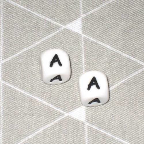 Perle alphabet 12 mm en silicone lettre a 