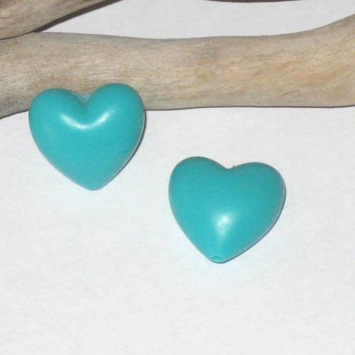 Perle silicone cœur  turquoise 