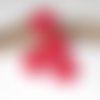 Perle en bois crochet coton rouge 16 mm 