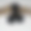Perle en bois crochet coton noire 16 mm 