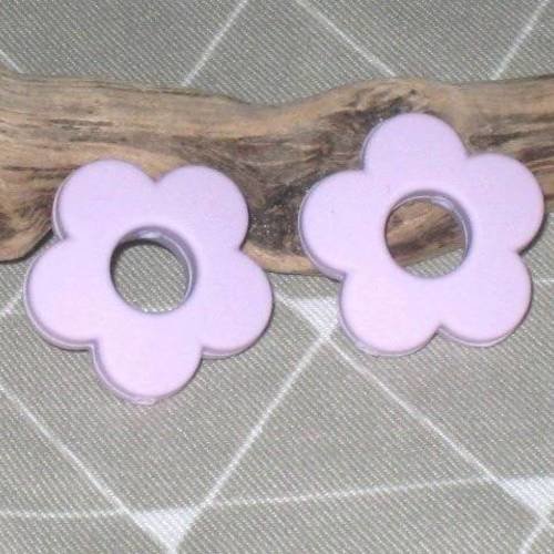 Perle fleur en silicone  dentition violet lilas 