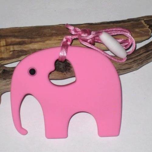 Éléphant en silicone spéciale dentition rose 
