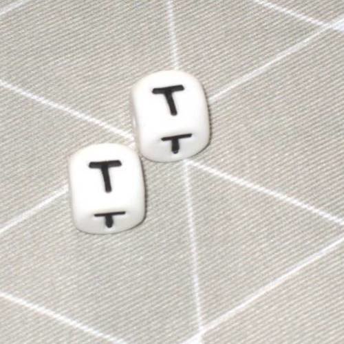 Perle alphabet en silicone lettre t 