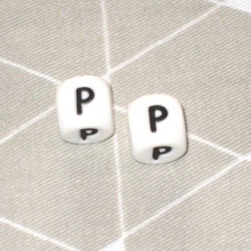 Perle alphabet en silicone lettre p 