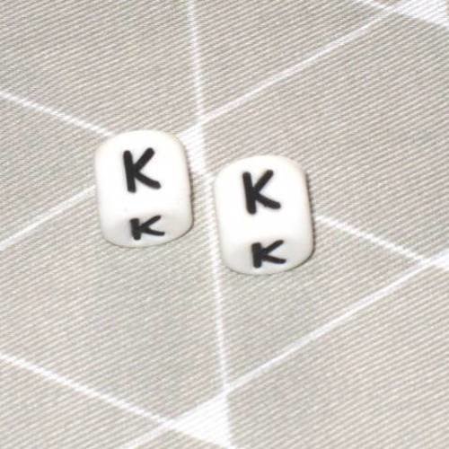 Perle alphabet en silicone lettre k 