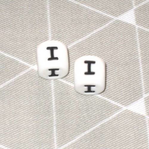 Perle alphabet en silicone lettre i 