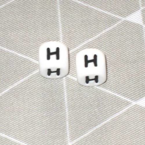 Perle alphabet en silicone lettre h 