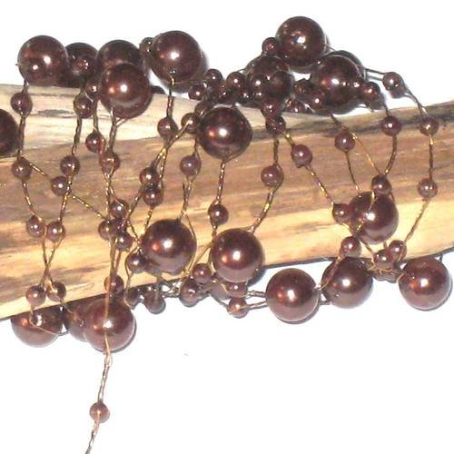 Fil de perles de couleur marron 8 mm 