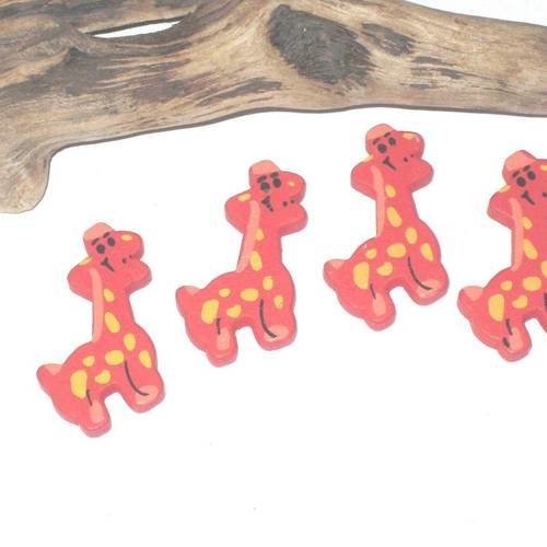5 perles girafe en bois marron pour enfant 