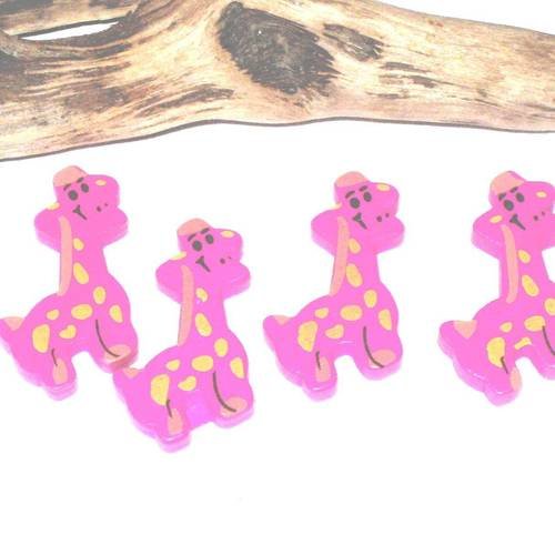 9 perles girafe en bois rose pour enfant 