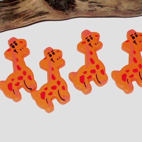 10 perles girafe en bois orange  pour enfant 