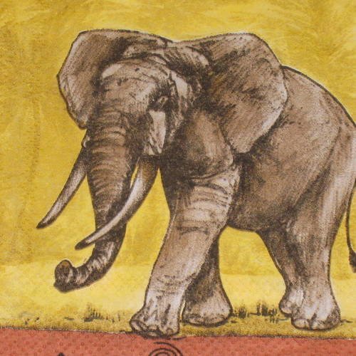 Serviette en papier éléphant pour serviettage 
