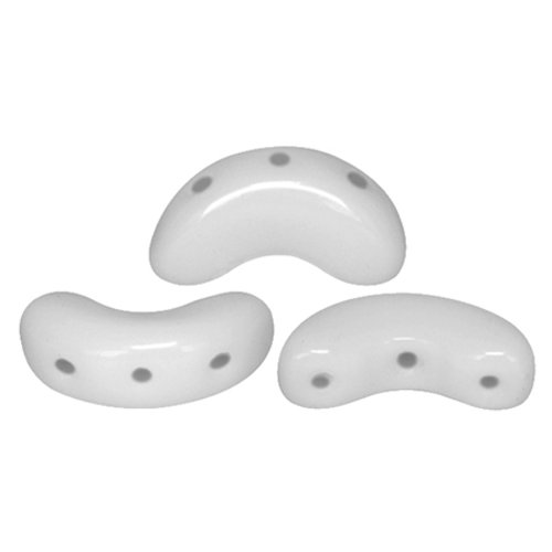 10gr perles arcos® par puca® 5x10mm coloris opaque white 03000 - blanc - chalkwhite