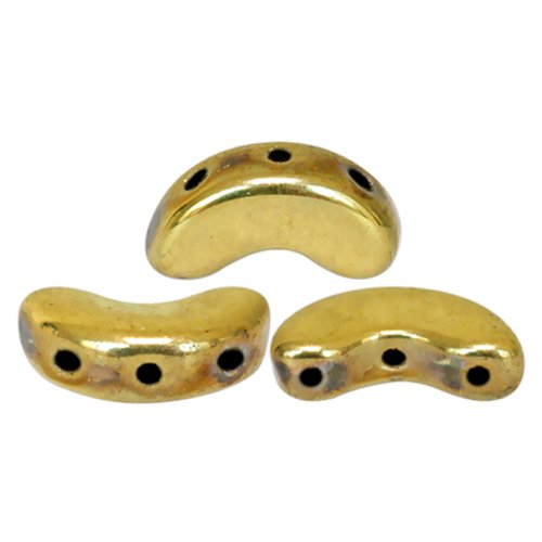 10gr perles arcos® par puca® 5x10mm coloris crystal amber full 00030/26440 - dore - or - full dorado
