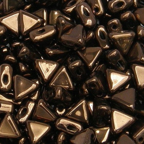 10gr kheops® par puca® 6mm perles en verre triangle coloris dark bronze 23980/14415