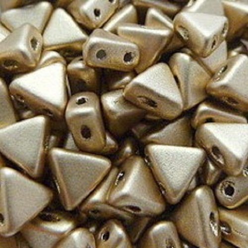 10gr kheops® par puca® 6mm perles en verre triangle coloris light gold mat 00030/01710 - dore - or - aztec