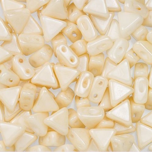 10gr kheops® par puca® 6mm perles en verre triangle coloris opaque beige ceramic look 03000/14413 - luster