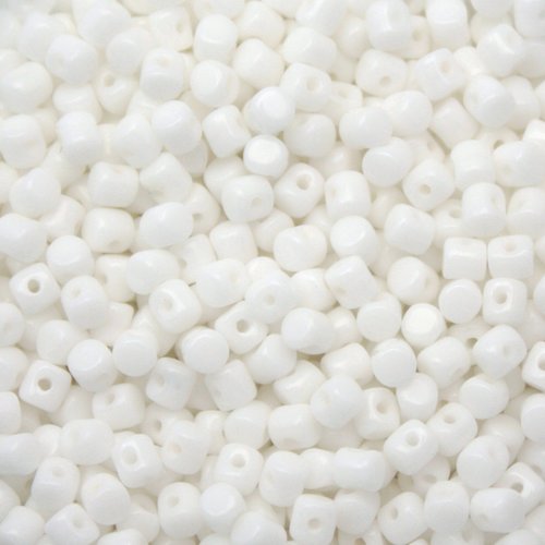 5gr perles minos® par puca® 2.5x3mm coloris opaque white 03000 - blanc