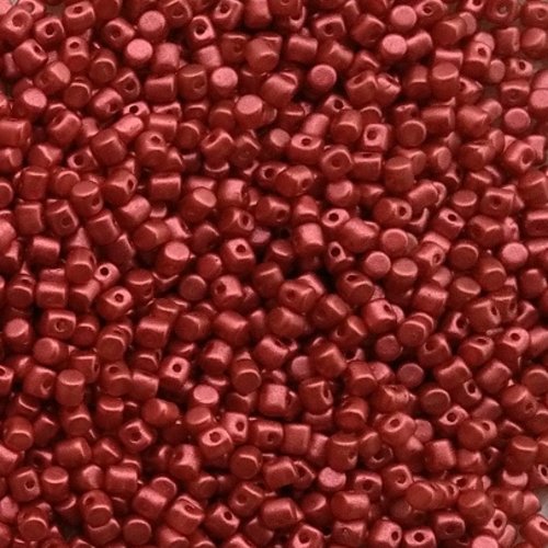 5gr perles minos® par puca® 2.5x3mm coloris red metallic mat 03000/01890 rouge mat
