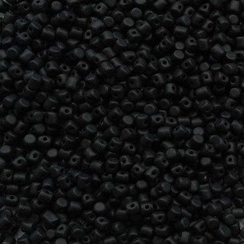 5gr perles minos® par puca® 2.5x3mm coloris jet mat 23980/84100 - noir mat - black matted