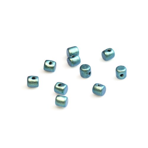 5gr perles minos® par puca® 2.5x3mm coloris metallic mat green turquoise 23980/94104 - bleu - turquoise
