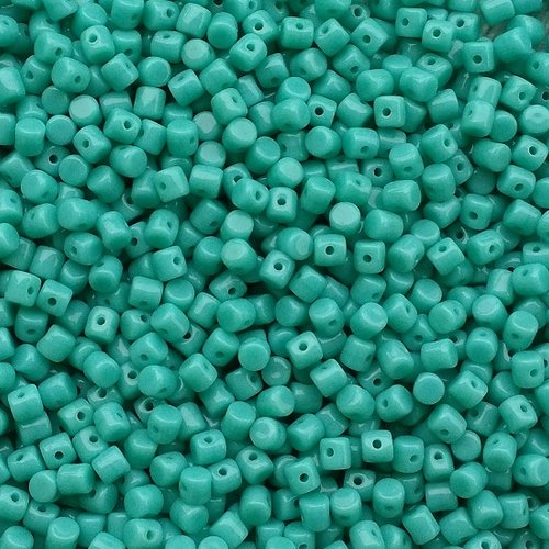 5gr perles minos® par puca® 2.5x3mm coloris opaque green turquoise 630130 - vert - bleu