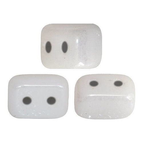 10gr perles ios® par puca® 5.5x2.5mm coloris opaque white ceramic look 03000/14400 - blanc