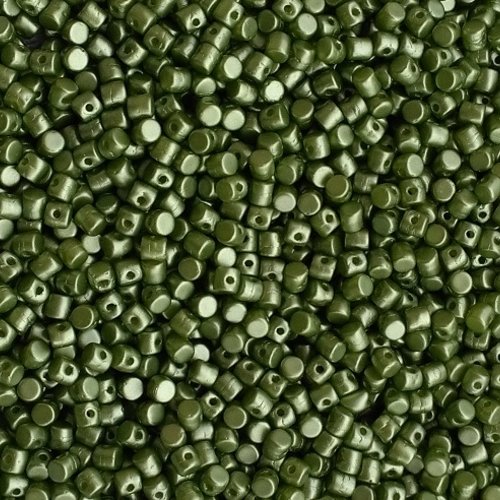 5gr perles minos® par puca® 2.5x3mm coloris pastel olivine 02010/25034 - vert - olive